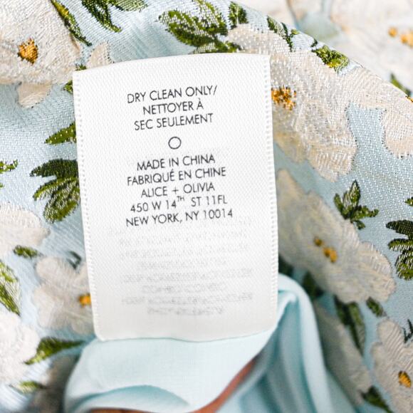 Alice+ Olivia $295 Tayla Structured Tie Shoulder Mini Dress Floral Blue white 0 - Picture 9 of 11